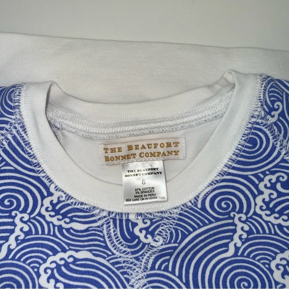 The Beaufort Bonnet Company Blue Wave Crewneck with White Trim